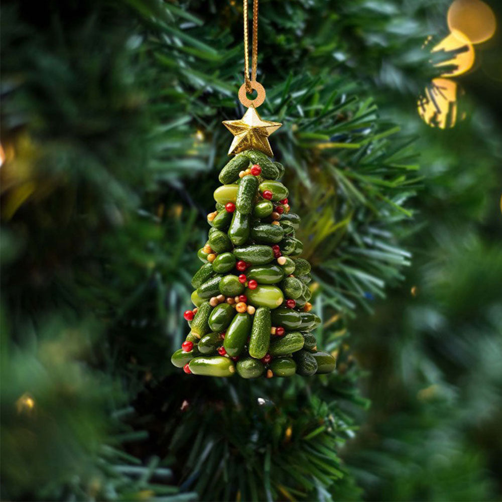 8Pcs Christmas Tree Shape Bookshelf Pendant 2D Acrylic  Xmas Ornament Christmas Tree Decor