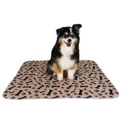 Washable Waterproof Reusable Dog Pee Pads Quick Absorbent Puppy Training Mat-Brown