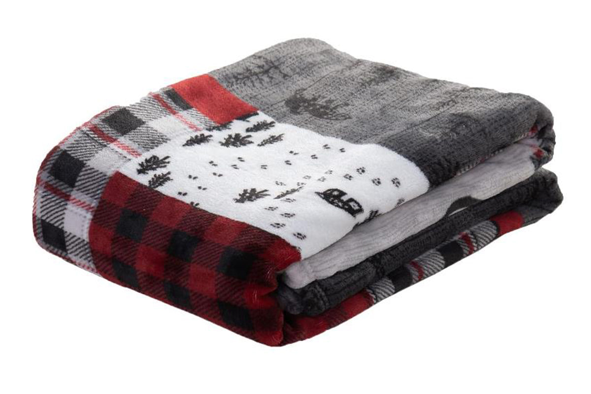 Breathable Christmas Blanket Elegant Comfort Luxury Velvet Fleece Christmas Tree Blanket Cozy Throws for Winter Bedding-Christmas Patch