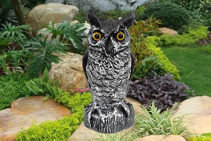 Large Fake Owl Decoy to Scare Birds Away Garden Bird Deterrents for Outside -Red