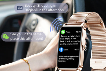 Smart Watch Women Fitness Tracker Sport Bracelet for Android iOS Phones-Gold