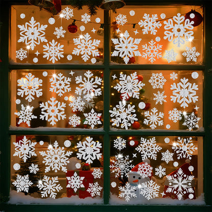 Christmas Window Clings ¨C Snowflakes Static Stickers in Gold and Silver for Holiday Decorations Style 2