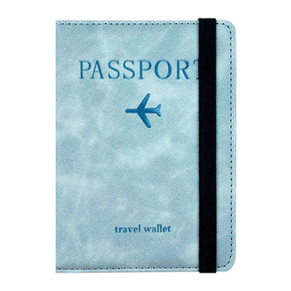 RFID Shield Passport Holder and Luggage Tag Set - Light Blue