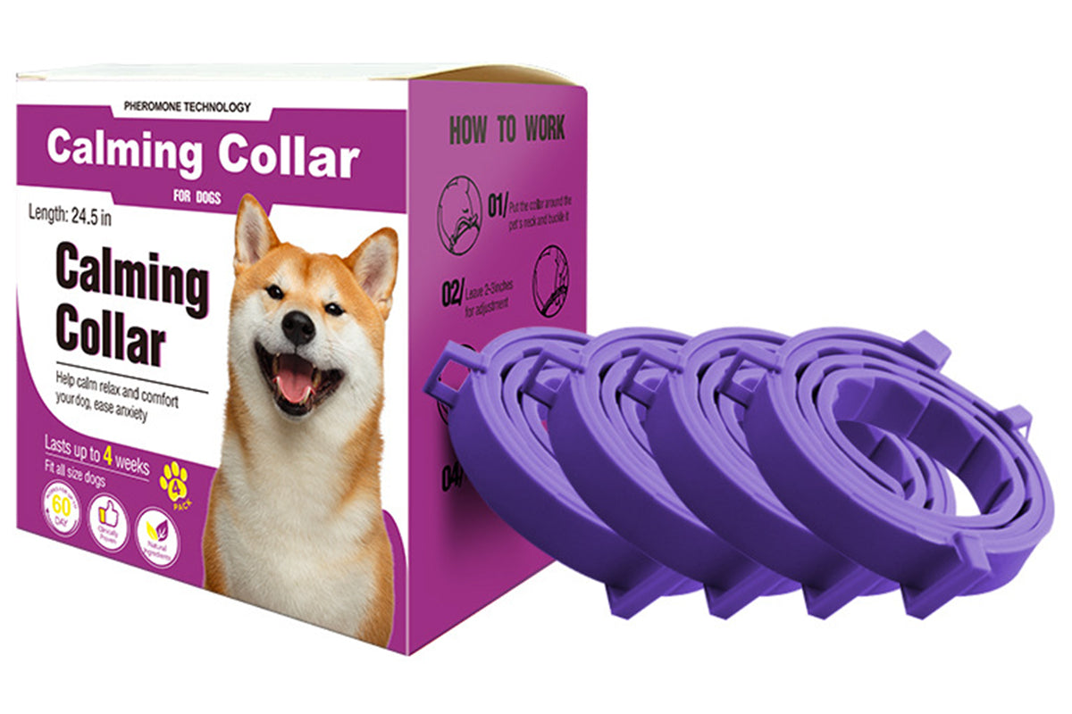4Pcs Calming Collar for Dogs Dog Pheromone Calm Collars Relief Anxiety-Purple