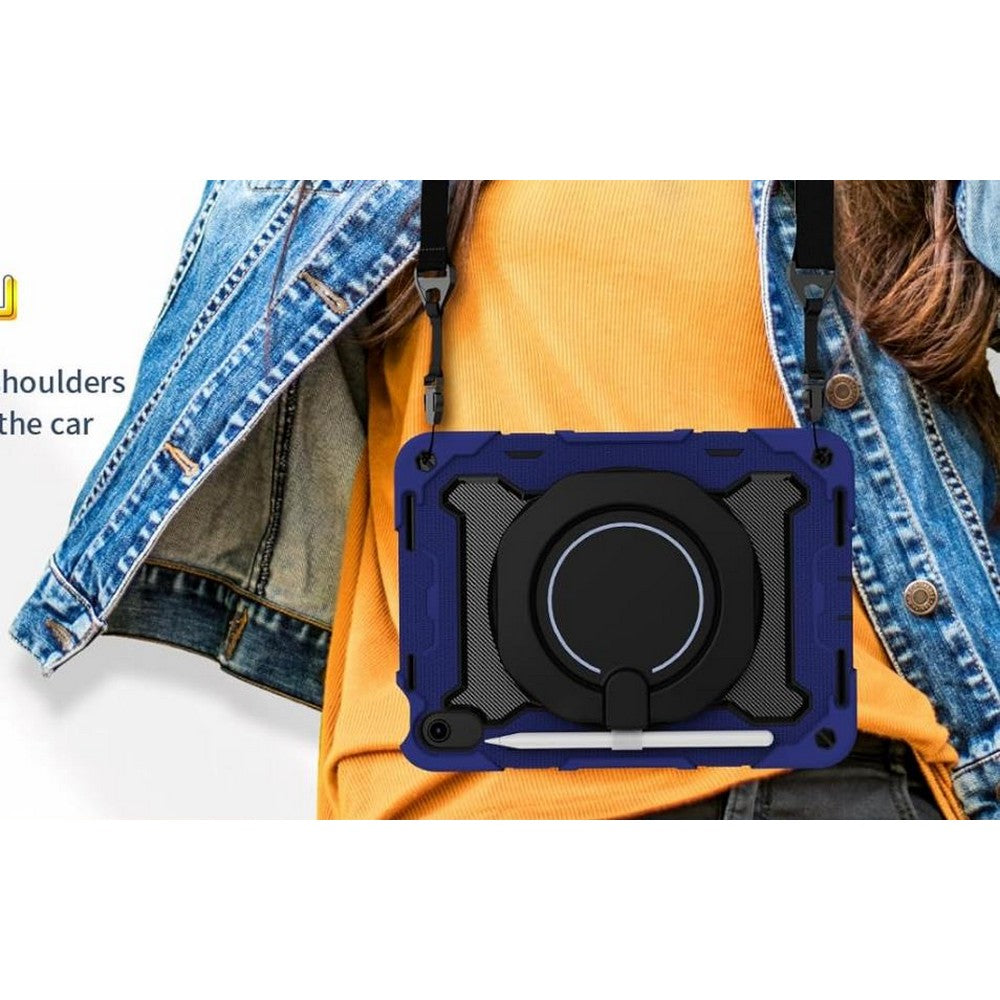 Shockproof Rugged Protective Case with Pencil Holder for iPad Air 6 Pro 11-Navy