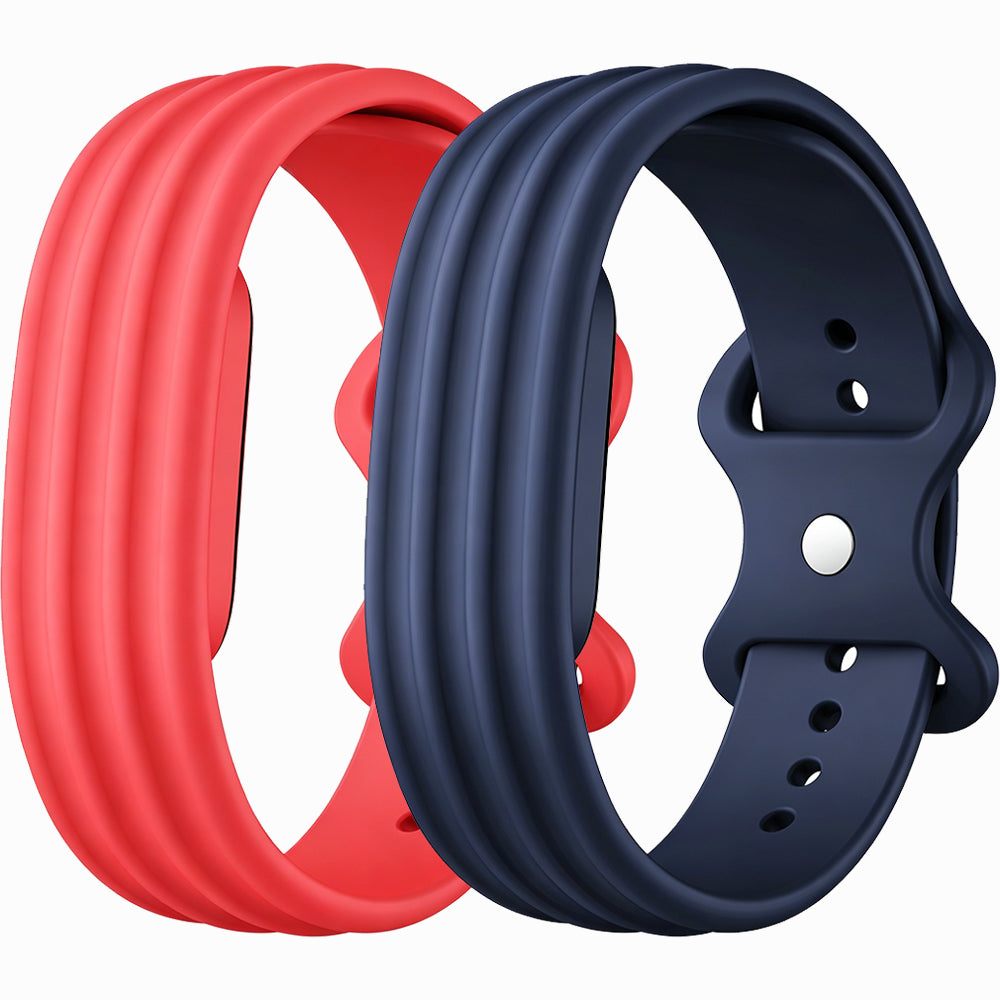 2 Piece Silicone Band Replacement for Google Fitbit Air-Blue and Red