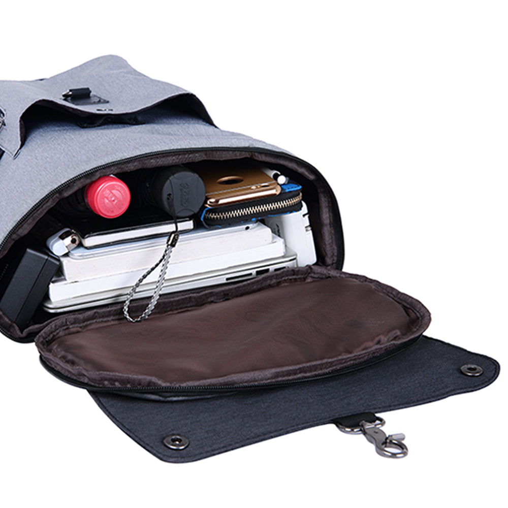 Large Capacity Anti-Theft Laptop Backpack Travel  School Bag with USB Charging Port Grey