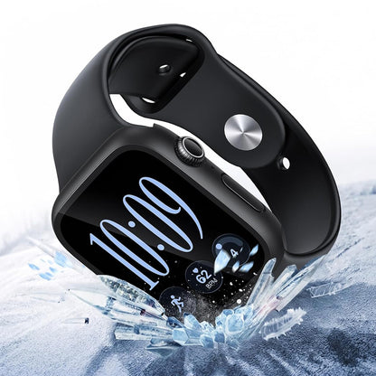2 Piece Case and Screen Protector Set for Apple Watch Series 12 - Black