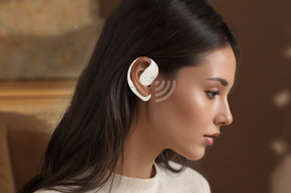 Open Ear Earbuds Bluetooth 5.3 Wireless Headphones IPX5 Waterproof for Sports-Beige