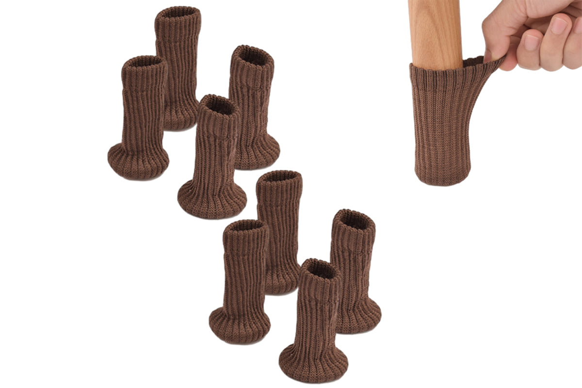 8Pcs Knitted Table Chair Leg Socks Sleeve Floor Protector Furniture Feet Cover