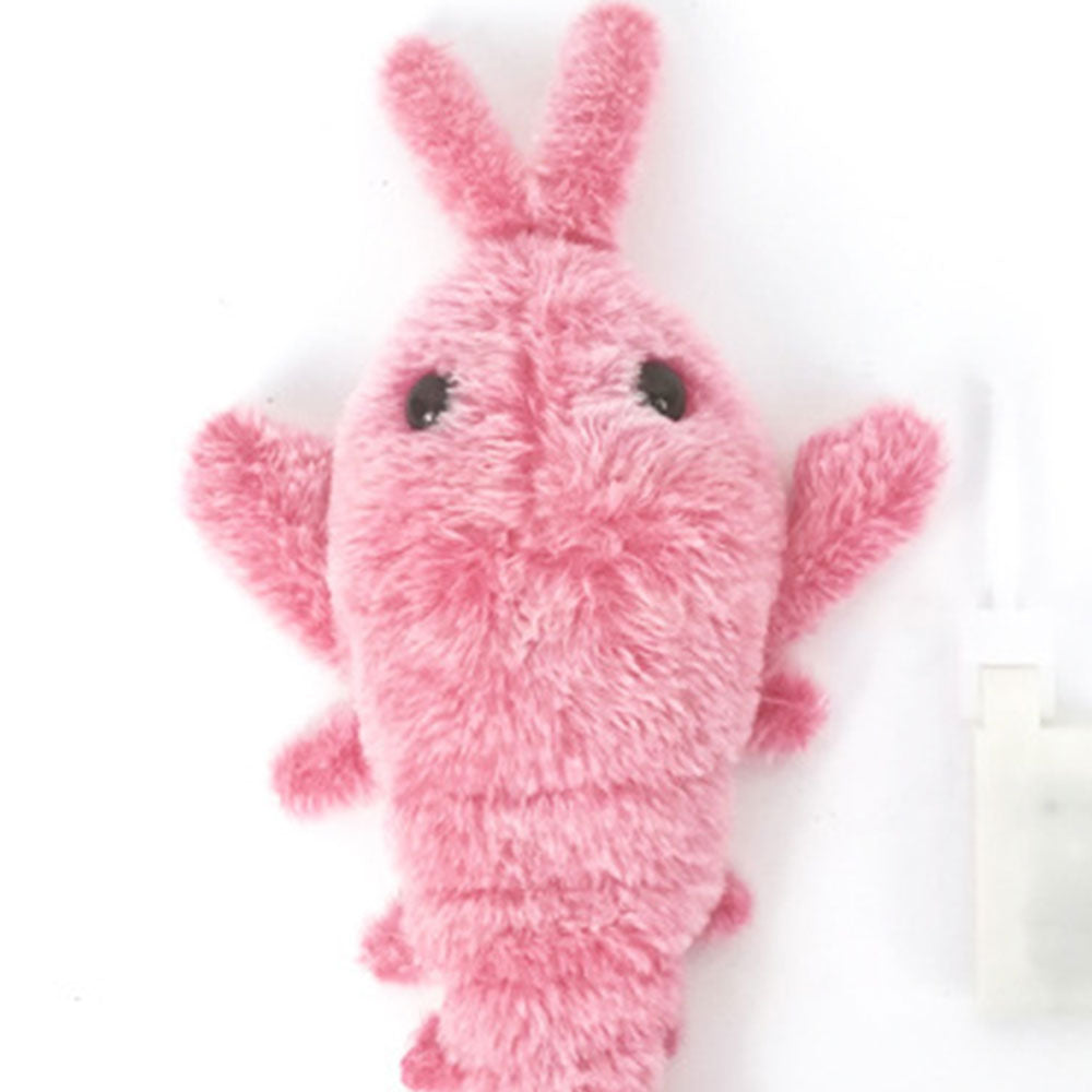 Throbbing Floppy Lobster Pet Dog Cat Interactive Toy Electric USB Charging Toy-Pink