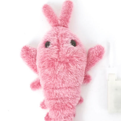 Throbbing Floppy Lobster Pet Dog Cat Interactive Toy Electric USB Charging Toy-Pink
