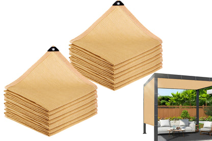 2Pcs Outdoor Sun Shade Cloth Heat Resistant HDPE Sun Shade With Grommets