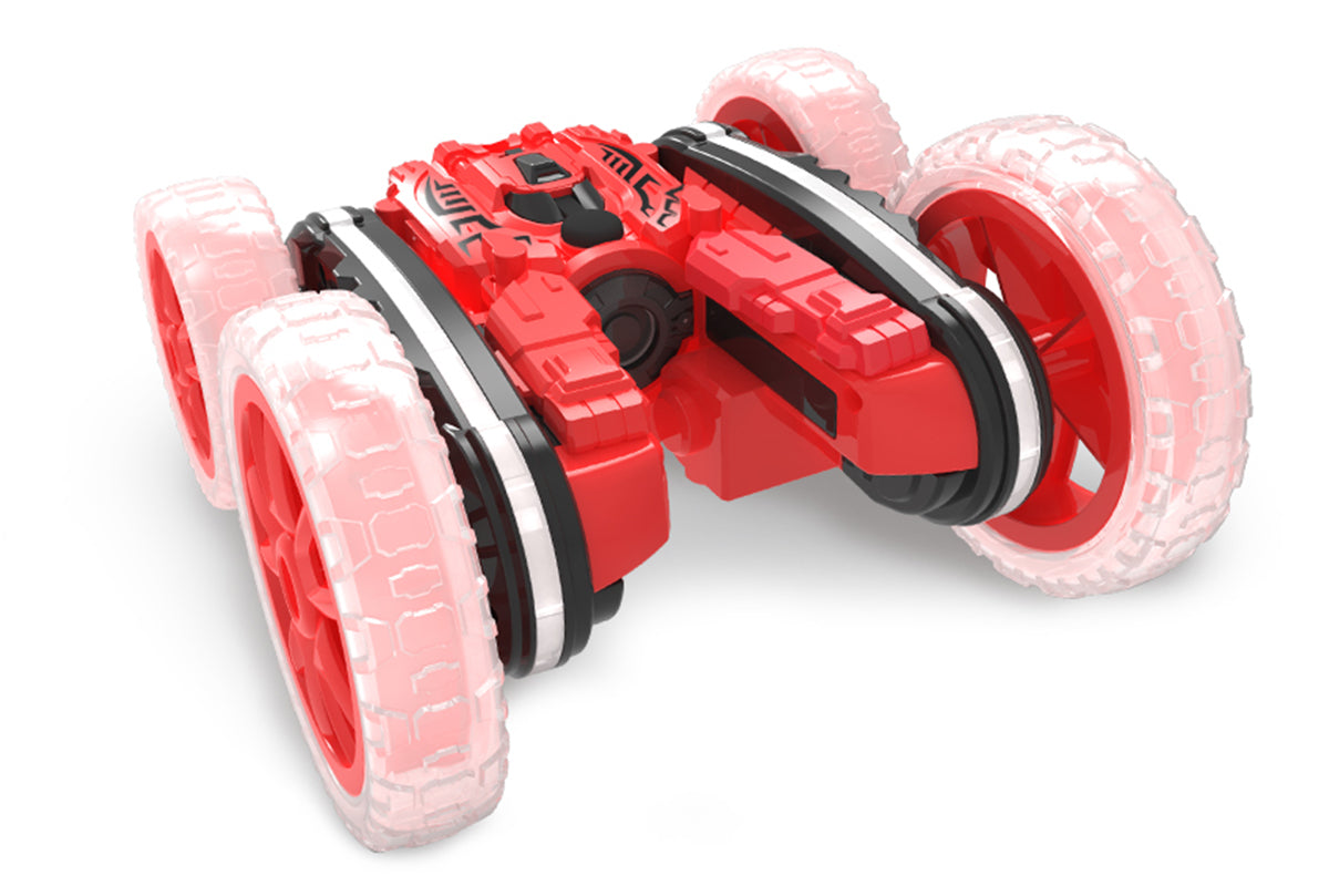 Remote Control Car 360 Degree Rotating RC Cars with Cool Spray 2.4Ghz Double Sided RC Stunt Car with Cool Lights-Red