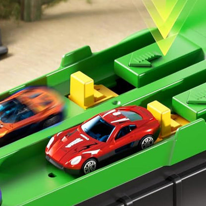 Dinosaur Transport Truck Toy Set with 12PCS Cars for Boys â€?Car & Truck Set Green