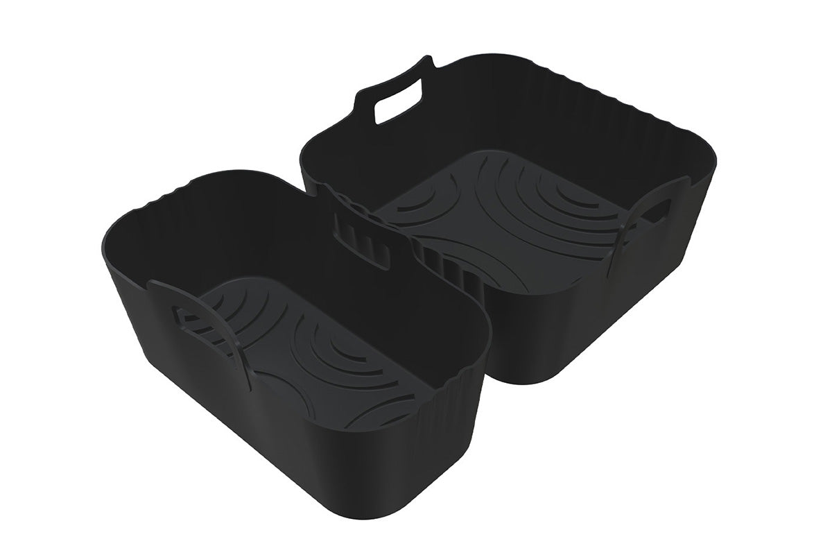 Air Fryer Silicone Liners for Philips Dual Basket Airfryer 3000 Series NA350 -Black