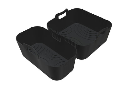 Air Fryer Silicone Liners for Philips Dual Basket Airfryer 3000 Series NA350 -Black