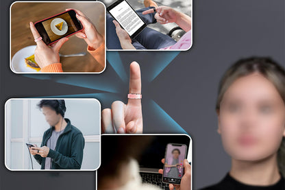 Gesture Control Smart Ring Health Tracker - Pink