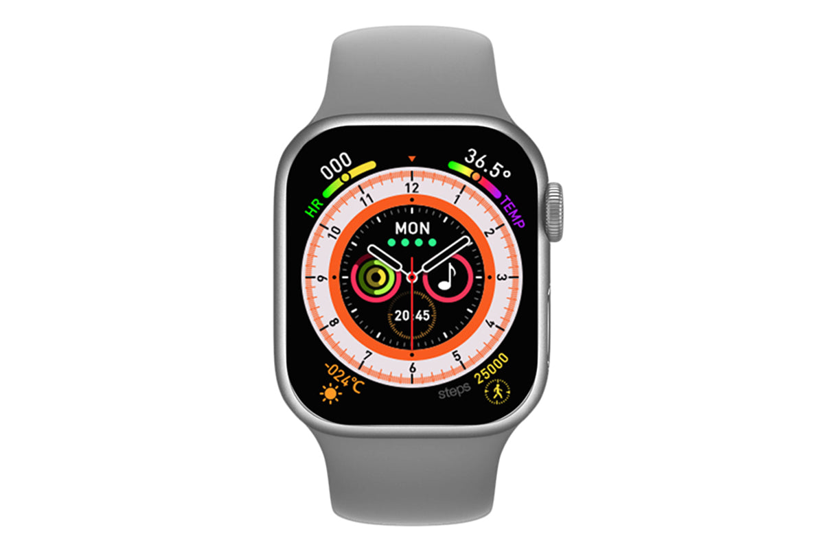 Mini Smart Watch 1.75inch Fitness Tracker Sleep Heart Rate Blood Oxygen Monitor -Silver