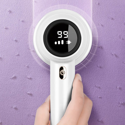 Electric Lint Remover with 3 Speed Levels LED Display 3 Replacement Blades for Clothes-White