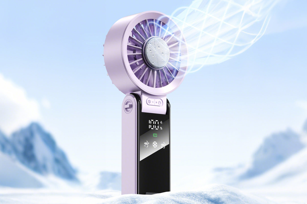 Handheld Foldable High Speed Fan for Travel Outdoor Home Office-Purple