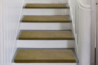 4Pcs Stairs Tread Mat Self-adhesive Cling Non Slip Wear-Resistant Carpet Mat-Coffee