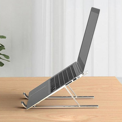 Foldable Aluminum Laptop Stand with Adjustable Height for Desk-White
