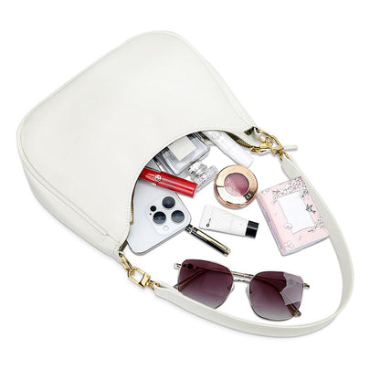 Shoulder Bag with Chain and Strap Design ¨C Underarm Purse Handbag for Women White