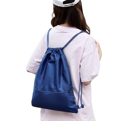 Drawstring Backpack Bag Portable Gym Backpack- Dark Blue