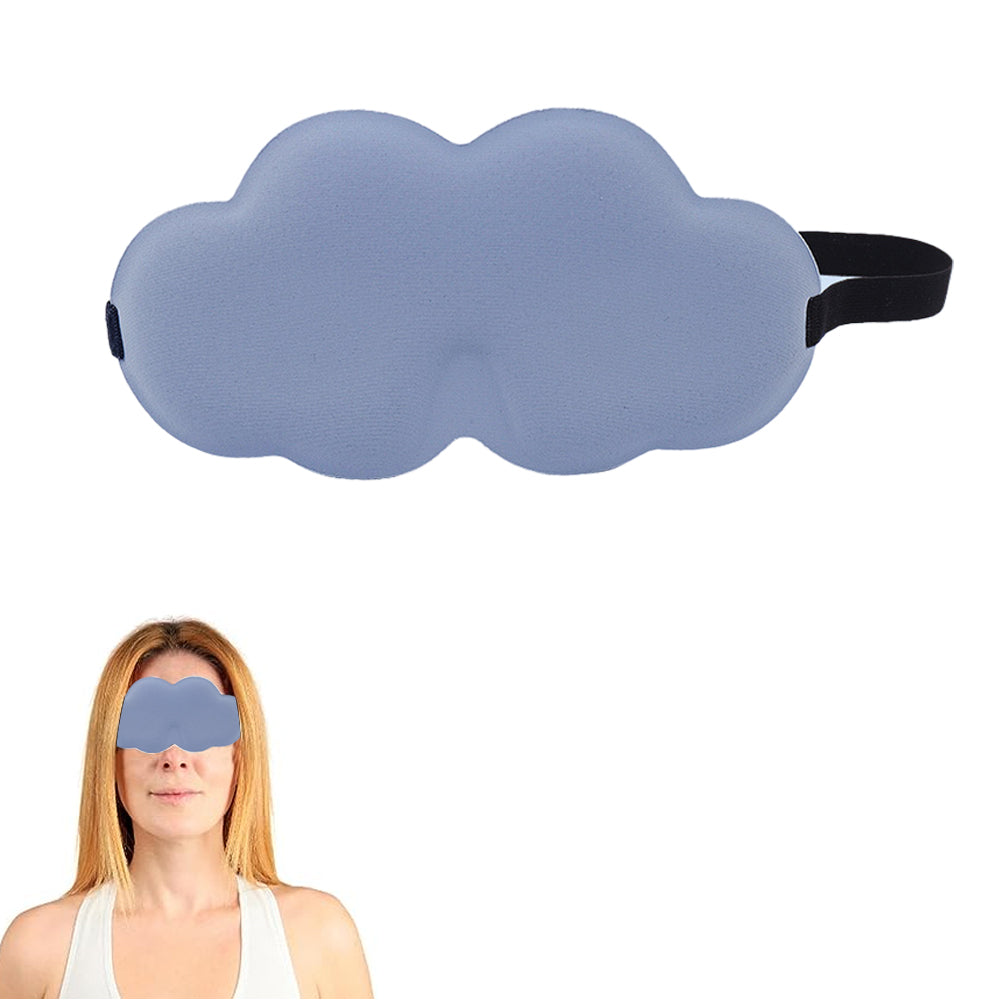 2pcs 3D Silk Eye Mask for Sleeping Clouds Shape Soft Eye Sleeping Blindfold -Black and Blue