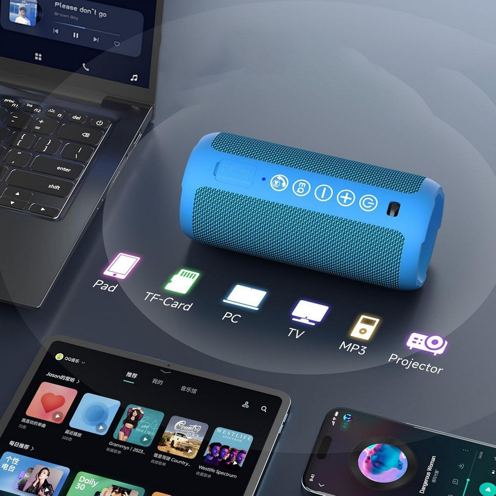 Portable Bluetooth Speaker IPX7 Waterproof Wireless Speaker for Birthday Party-blue