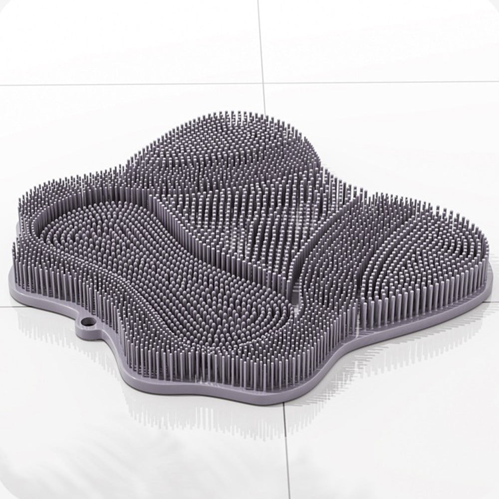 Non Slip Suction Back and Foot Cleaning Mat for Showers - Grey