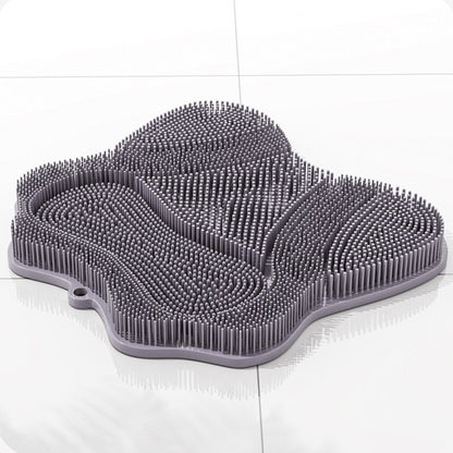 Non Slip Suction Back and Foot Cleaning Mat for Showers - Grey