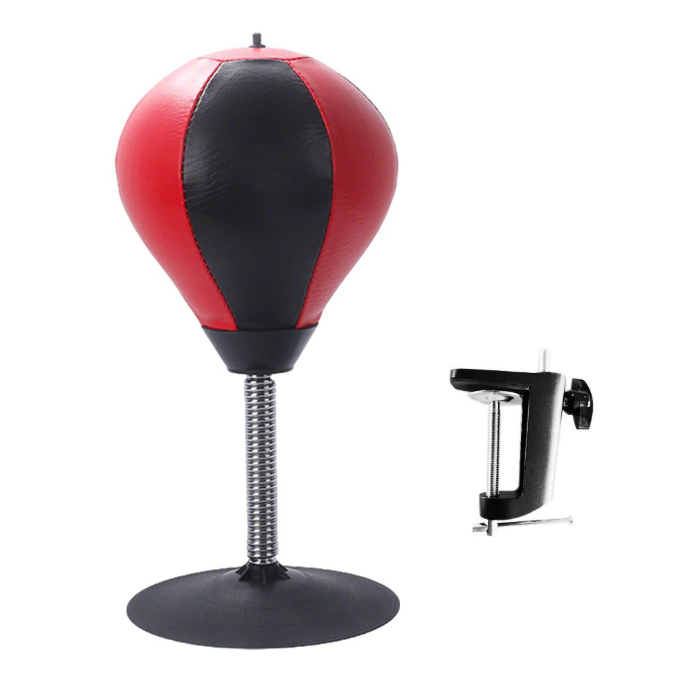 Desktop Punching Speed Ball with Clamp and Suction Cup-Black and Red