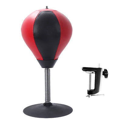Desktop Punching Speed Ball with Clamp and Suction Cup-Black and Red