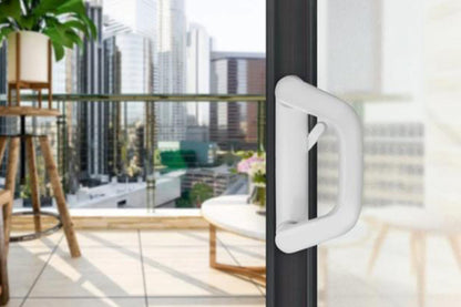 Sliding Door Lock Handle Security Door Locks Set With Keys-White Color
