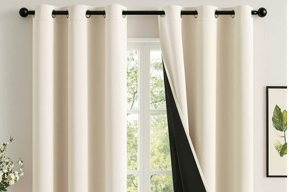 2 Pack 100 Percent Blackout Curtains - Beige