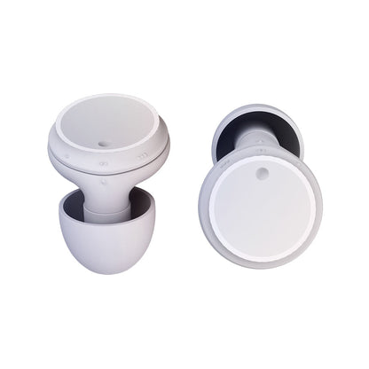Pair of Silicone Ear Plugs Hearing Protection Sleeping Earplugs for Noise Cancelling White