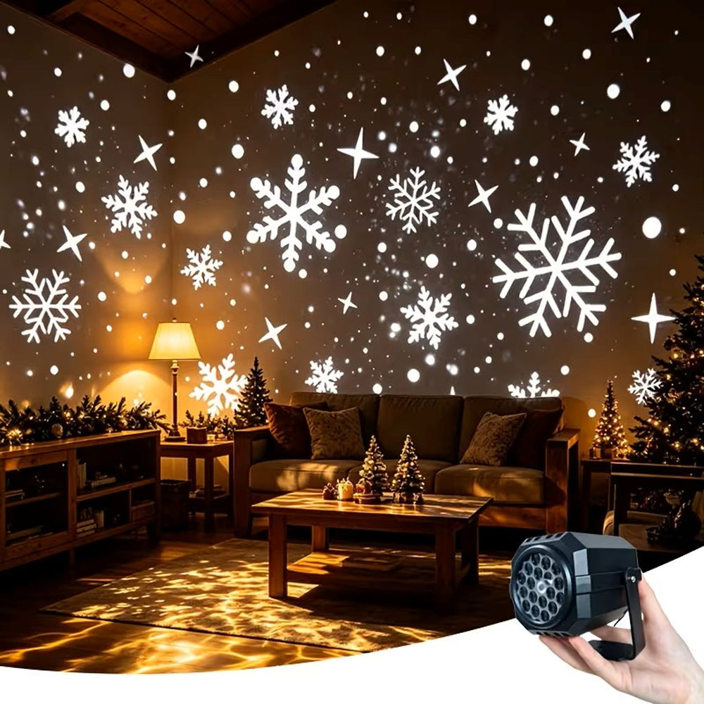 5V USB Christmas Holiday Projector Light for Indoor Outdoor Decor - Snowflake