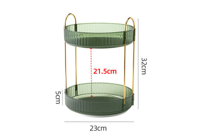 For Vanity 360 Degree Rotating Makeup Organizer Large Capacity Make Up Shelf-Coffee
