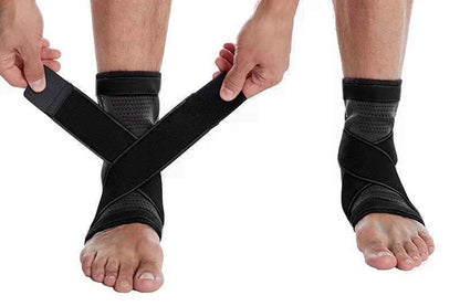 Sports Ankle Brace Support Compression Sleeve for Foot Stabilization-Grey