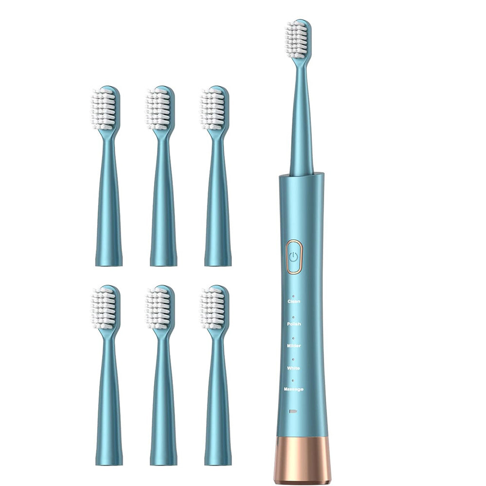 Electric Toothbrush for Adults ¨C Sonic Toothbrush with 6 Brush Heads and Smart Timer Green