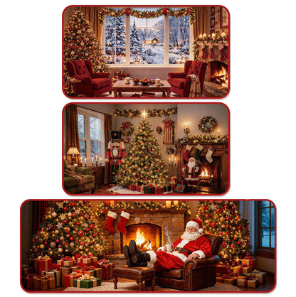 3 Piece Christmas Kitchen Floor Mat Set - Santa
