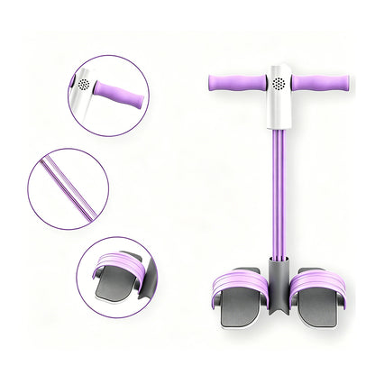 Smart Counting Voice Pedal Resistance Band 6 Tubes for Home Gym-Purple
