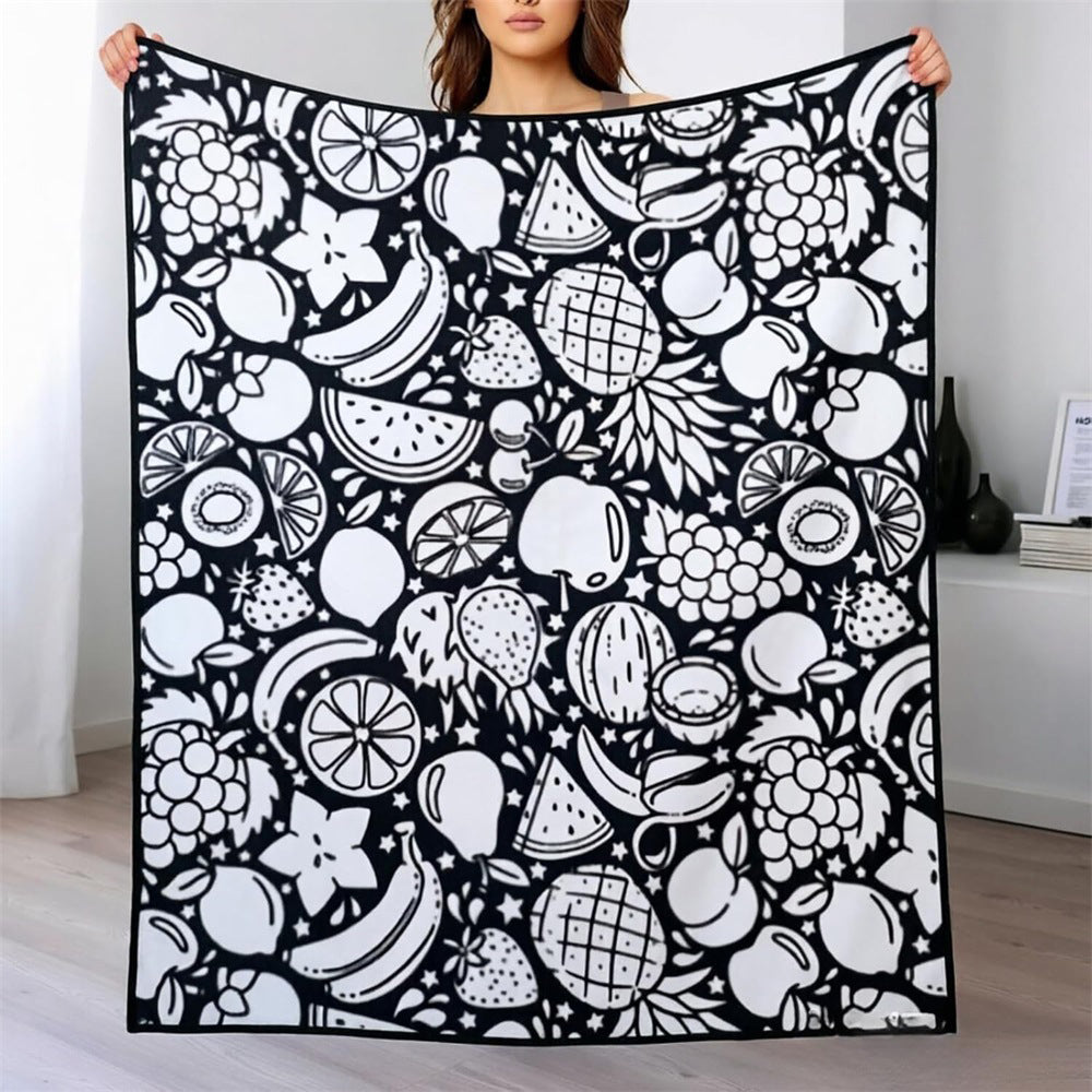 DIY Coloring Blanket Washable Reusable Coloring Mat for Adults - Fruit