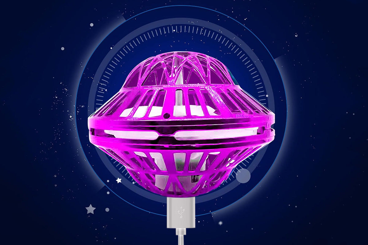 Flying Orb Ball Toy Galaxy Boomerang Hover Ball with LED Light -Purple