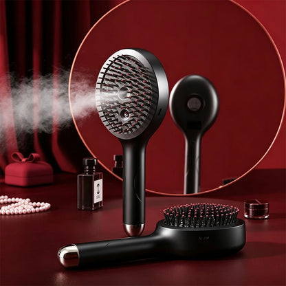 3 in 1 Electric Spray Hair Comb with Mist Function-Black