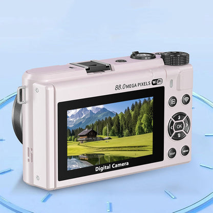 8K Digital Camera with Flip Screen and Remote Control-Pink