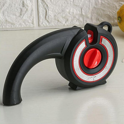 6-in-1 Kitchen Knife Sharpener Multi-Use Rotary Knob for Home Use-Black