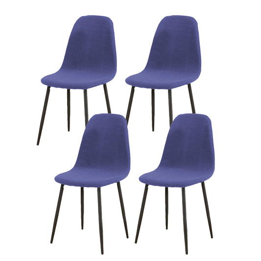 Set of 4Pcs Stretch Shell Dining Chair Covers Accent Seat Protector Slipcover Purple